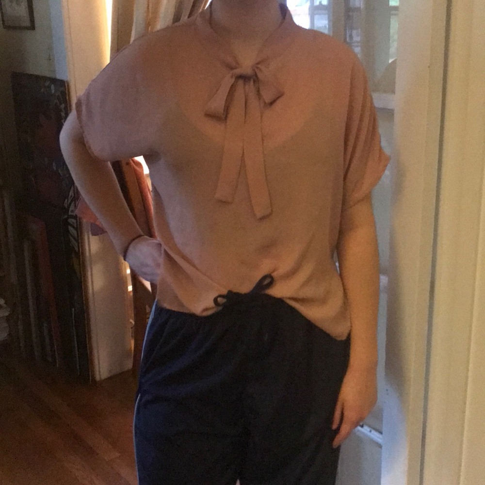 Pink high low dress blouse